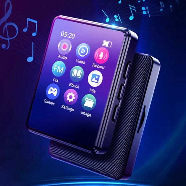 Reproductor 1.8 pulgadas mp3 mp4 Music Player Pantalla táctil Bluetooth 5.0 Student Walkman Soporte 64 GB Tarjeta Builtin Altavoz FM Radio despertador