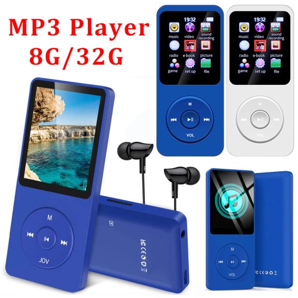 Reproductor Reproductor de música MP3 de 1,8 pulgadas BluetoothCompatible 5,0 sonido HIFI Radio FM EBook grabadora de voz bolsillo deportes correr Walkman Player