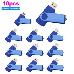 Speler 10 stcs/lot USB Stick Mini Pen Drive USB Flash Drives 128 GB Pendrive 64 GB 32 GB 16GB Metal Disk Cle USB gratis Custom Custom Custom