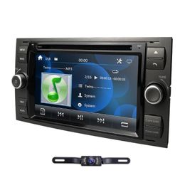 Player 2 DIN CAR DVD voor focus/Mondeo/Transit/C-Max/Fiest GPS Navigation 7 "Radio 1080p FM DAB Steel Wheel Regelcamera