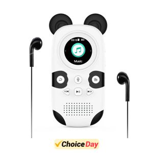 Player 2024 NOUVEAU Lecteur MP3 pour enfants Bluetooth 5.0 avec haut-parleurs Style Panda mignon Walkman pour enfant Lecteur de sport HiFi sans perte FM / Réveil