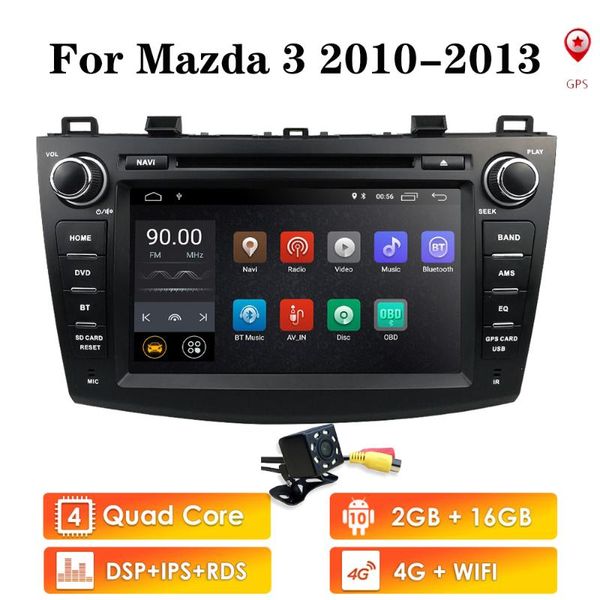 Jugador 2G 16G 1024 600 Quadcore 4GWIFI BT Video Audio Multimedia 2Din Car DVD para 3 2010 2011 2012 2013 DAB DTV Cam