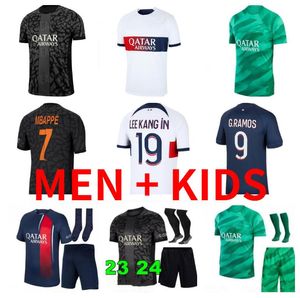 MBAPPE HAKIMI Soccer Jerseys 23 24 KOLO MUANI O.Dembele ASENSIO R. SANCHES VERRATTI Maillots de football 2023 2024 hommes enfants kit ensembles uniforme enfants maillot pied