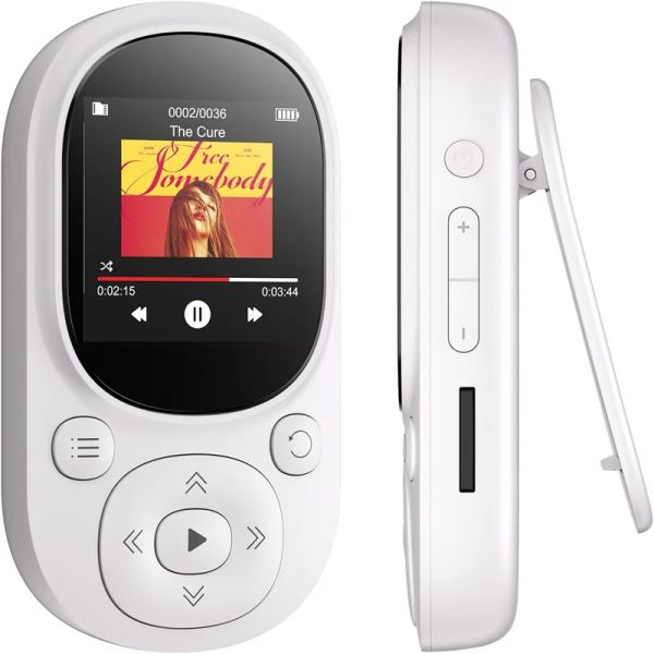 Reproductor de MP3 con Clip de 64 GB, Mini Reproductor de música portátil con Radio FM, grabación de música, Reproductor de MP3 para niños con podómetro, Reproductor Mp4
