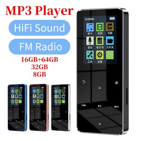 Lecteur Lecteur MP3 audio numérique 80 Go avec haut-parleur Bluetooth Compatible 5.0 Écran tactile 1,8 pouces Batterie 300 mAh avec radio FM EBook