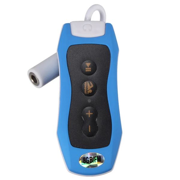 Reproductor 8GB MP3 Player Natación de buceo submarino Spa + FM Radio Auriculares impermeables Azules