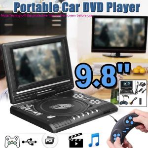Lecteur 9,8 pouces portable voiture à domicile dvd lecteur VCD CD Game TV Player USB Radio Adaptateur Support FM Radio Receiving