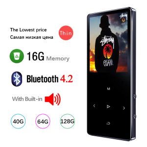 Reproductor Bluetooth Reproductor Mp3 Hifi Metal Walkman de música portátil con grabación de radio Fm Altavoz incorporado Tecla táctil Pantalla Tft de 1,8 pulgadas