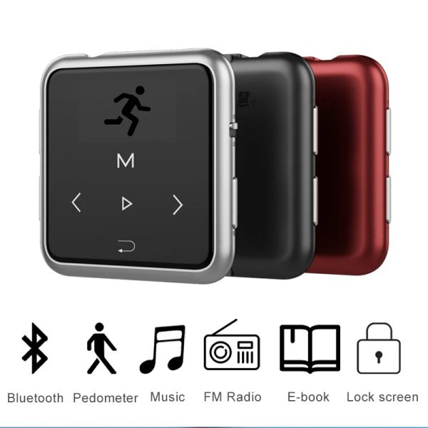 Reproductor Clip Mini deportes Mp3 reproductor Bluetooth 16GB Radio Fm registro EBook reloj correr podómetro reproductor de música HIFI con auriculares