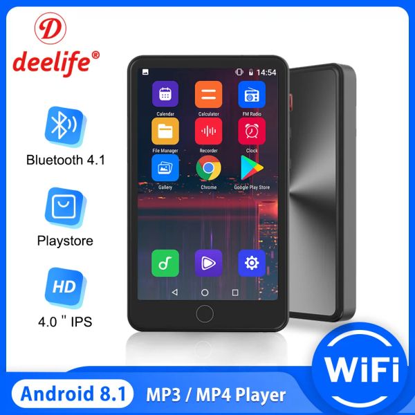 Joueur DeeLife Android MP4 Player Touch With Bluetooth et WiFi MP3 MP 4 Les joueurs de musique prennent en charge l'hébreu