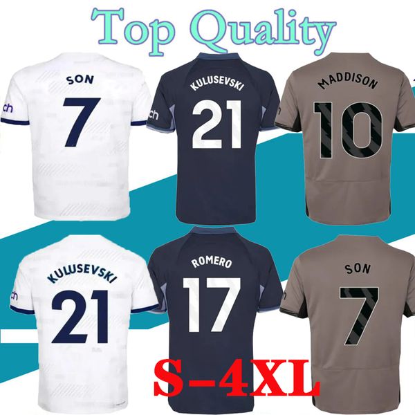 S-4XL Tottenham 23 24 KANE Soccer Jerseys Son KULUSEVSKI HOME REGUILON 2023 LUCAS Camiseta de fútbol ROMERO RICHARLISON Hombres Maillots Uniformes personalizados Versión del jugador