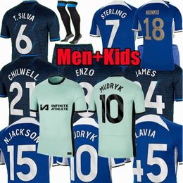 Spelersfans Caicedo NKUNKU Mudryk CFC Soccer Jerseys 2023 2024 N.Jackson Enzo Colwill Lavia Palmer Sterling T.Sia Gallagher Madueke voetbal Mannen Kids Shirt 4xl