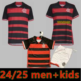 Fans del jugador CR Flamengo Soccer Jerseys 2024 2025 DE ARRASCAETA E.RIBEIRO GABI B.HENRIQUE DAVID LUIZ DIEGO PEDRO GERSON 23 24 25 Hogar lejos Tercera camiseta de fútbol 4XL Kit para niños