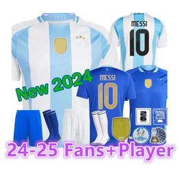 MESSI ArgENtiNA Soccer Jersey 2024 Copa América Copa Camiseta Kit para niños 25 Nacional 24/25 Local Visitante Mujer Camiseta de fútbol Jugador DI MARIA LAUTARO MARTINEZ Talla grande 4XL66