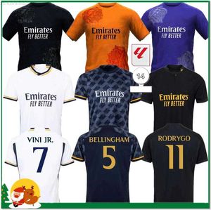 Player Fans Version BELLINGHAM VINI JR Soccer Jerseys 23 24 TCHOUAMENI CAMAVINGA ALABA MODRIC RODRYGO 2024 REAL MADRIDS Hombres Mujeres Niños Kit Uniformes Footbal