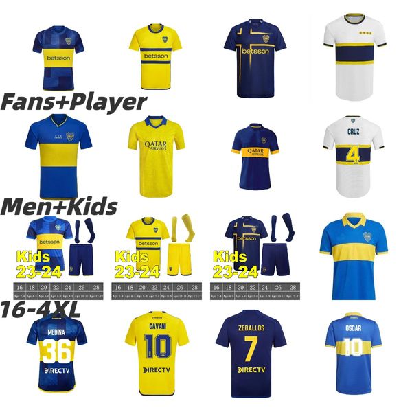 Version des fans des joueurs Boca Juniors Soccer Jerseys 24 25 Carlitos Retro Maradona Tevez de Rossi 2024 2025 Home Away 3rd Football Shirt Villa Salvio Medina Varela Uniforme