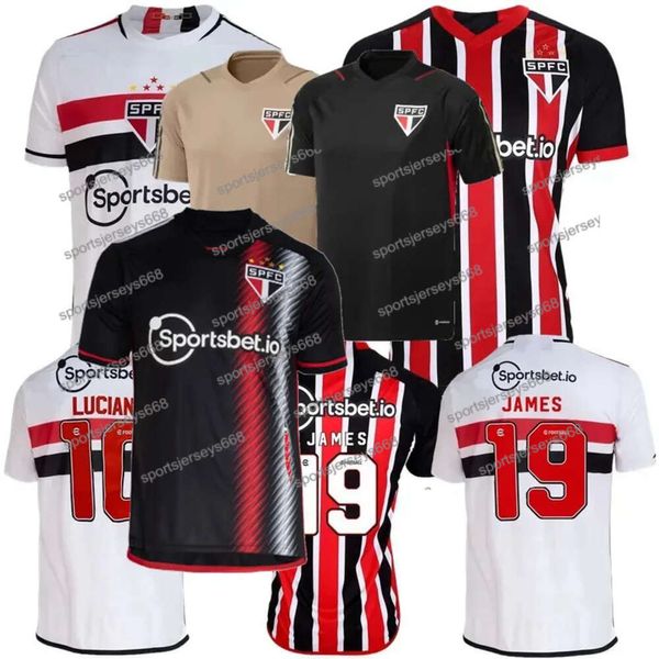 Version des fans de joueurs Maillots de football de Sao Paulo 2023 2024 Nestor Luciano Alisson Calleri Arboleda James Pato Lucas 23 24 Football Hommes