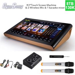 Player Gymsong 18.5 "Home Karaoke Machine Set 8TB 160K Songs Wireless Microphone System