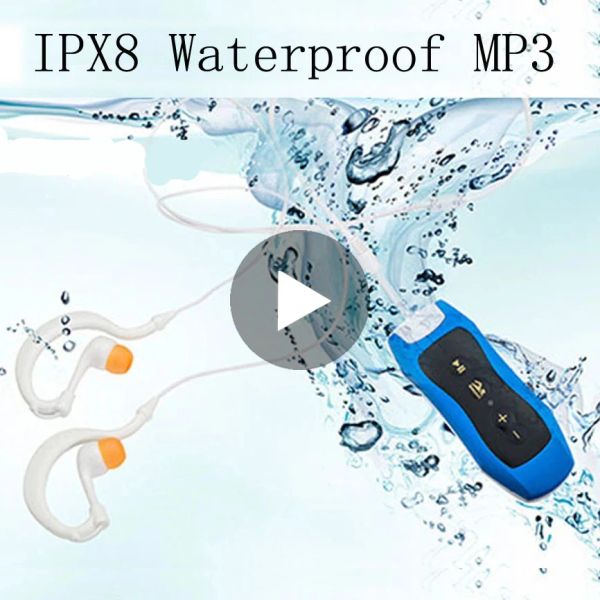 Lecteur Ipx8 étanche Mr Mp 3 Lecteur Mp3 natation avec casque Radio FM Lecteur de musique pour la course Sport Clip Audio casque Portable