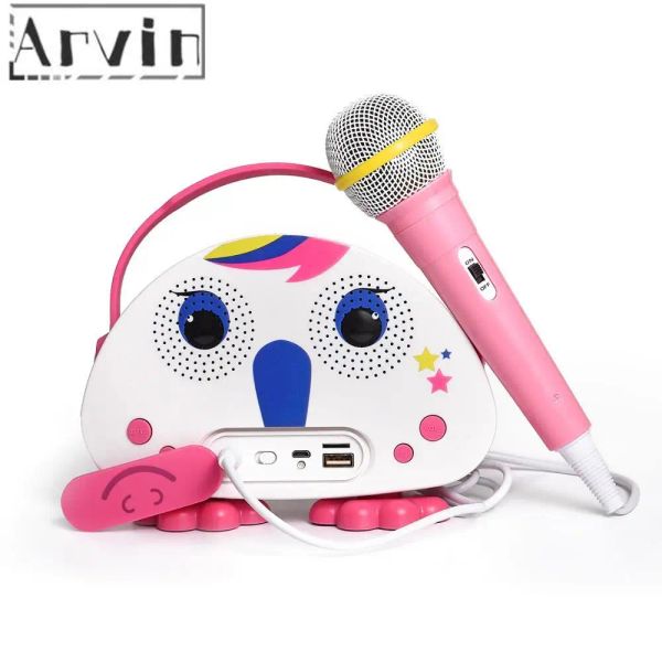 Joueur Karaoke Machine pour les enfants avec un microphone Porceau portable Président pour les activités de voyage en plein air à domicile Cadeau de Noël pour les enfants