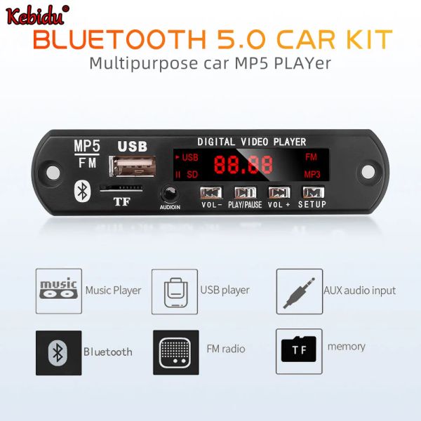 Kebidu – lecteur vidéo numérique MP5 HD 1080P, Bluetooth 5.0, stéréo, carte décodeur MP3, Module Radio FM pour voiture, prise en charge de la fonction ebook