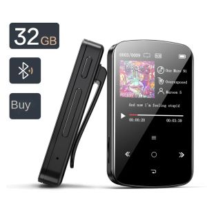 Lecteur Mini Bluetooth Lecteur MP3 MP4 Lecteur de Musique HiFi Mouvement Portable 64 Go HD Écran Tactile Ultra-Mince Enregistrement Ebook/Radio FM/Vidéo