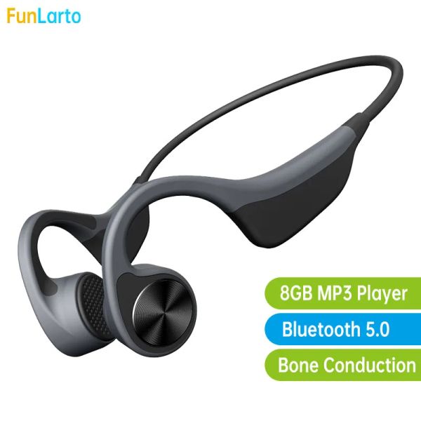 Lecteur MP3 16 Go Casque à conduction osseuse Bluetooth OpenEar Casque de course à volume élevé pour le sport, la course, la randonnée, le vélo, le fitness