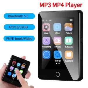 Reproductor MP3 MP4, reproductor de música portátil con pantalla completamente táctil de 2,5 pulgadas, 4/8/16/32GB, BluetoothCompatible con calidad de sonido HIFI 5,0