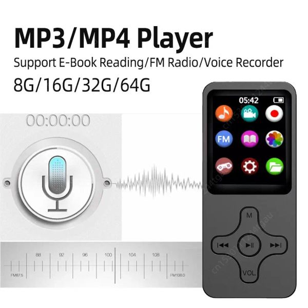 Reproductor Reproductor de música MP3 Walkman Reproducción HiFi HD Grabación profesional Tono táctil Soporte Lectura de libros electrónicos Radio FM Grabadora de voz