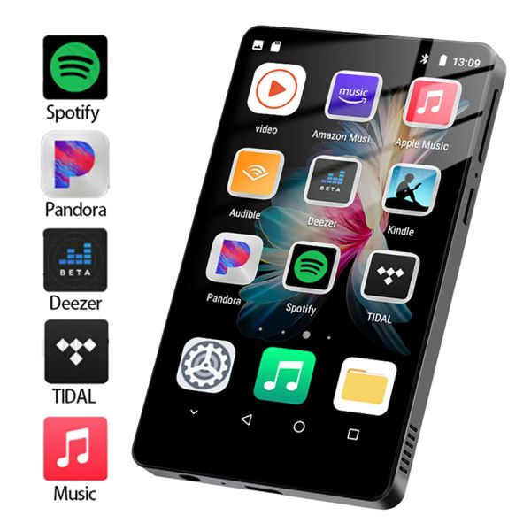 Reproductor mp3 reproductor con bluetooth y wifi 4 pulgadas pantalla táctil completa reproductor MP4 con altavoces Android Digital Hifi Sound Music Player