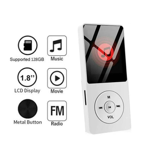 Lecteur MP4 / MP3 Player Bluetooth Portable MP3 / MP4 Étudiant Walkman Ebook Player Recorder Playback MP4 Playback Audio Audio Music FO V3R8