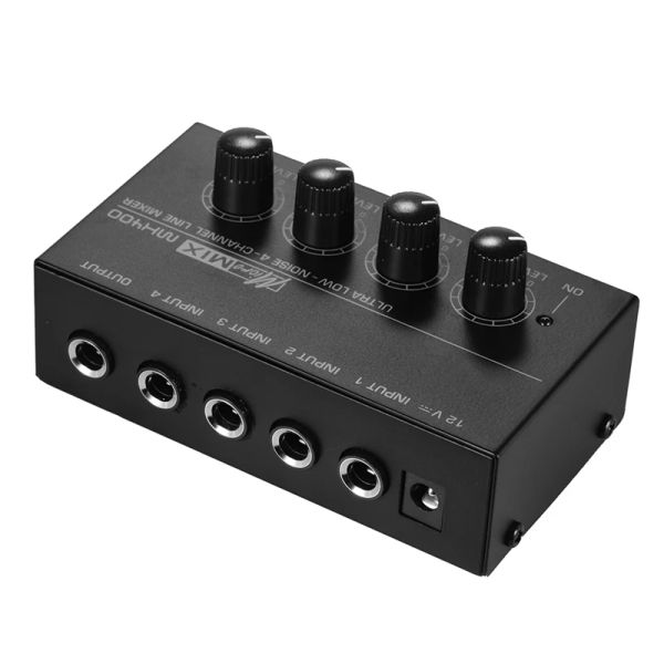 Player MX400 Ultracompacact 4 canaux mini amplificateur de casque stéréo audio avec adaptateur d'alimentation Black Eu Plug