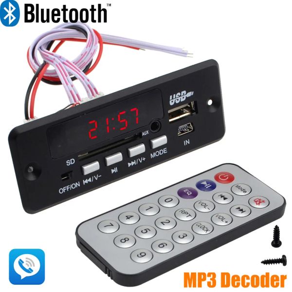 Reproductor nuevo 7 ~ 12 V coche manos libres llamada Bluetooth MP3 decodificación tablero con módulo Bluetooth + FM + envío gratis 10000656