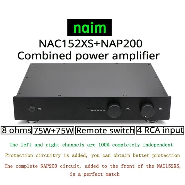 Joueur nouveau basé sur Naim NAC152 PREAMP NAP200 Amplificateur combiné 75W + 75W 8 ohm 4 voies RCA Entrée avec télécommande version
