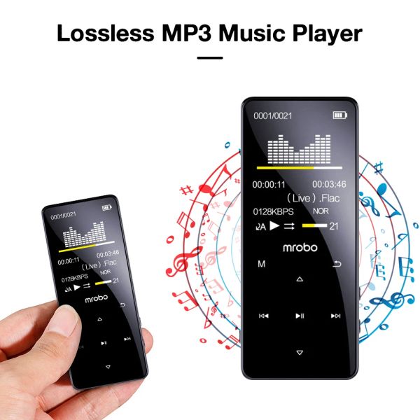 Lecteur Nouveau Bluetooth 5.0 lecteur de musique MP3 sans perte HiFi baladeur Audio Portable avec FM/Ebook/enregistreur/lecteur vidéo MP4 intégré 4GB