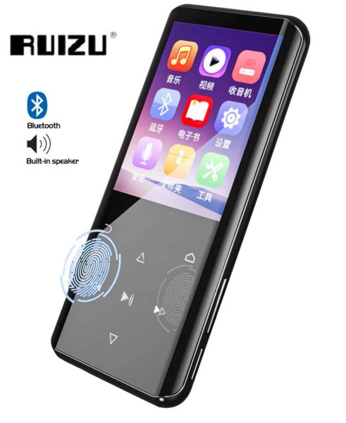 Lecteur Le plus récent lecteur MP3 Ruizu D25 32G Bluetooth5.0 HD écran tactile 2.4 pouces lecteur mp3 de musique hifi avec haut-parleur, FM, Ebook, enregistreur, vidéo