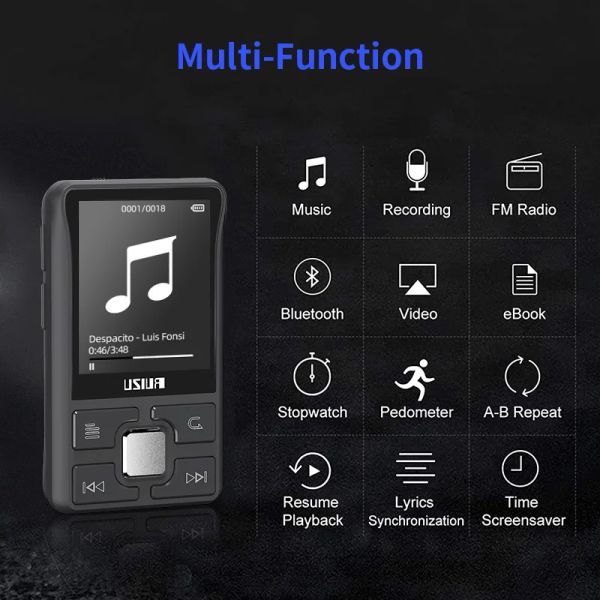 Lecteur Original RUIZU X55 Clip Sport Bluetooth Mini lecteur MP3 8 go baladeur Support FM, enregistrement, EBook, horloge, podomètre lecteur de musique