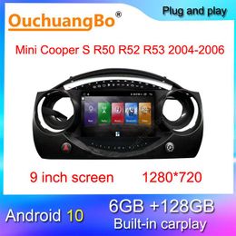 Speler Ouchuangbo Radio GPS voor 9 inch Mini Cooper S R50 R52 R53 2004-2006 Android 10 Stereo 1280 720 Multimedia 128 GB CAR DVD