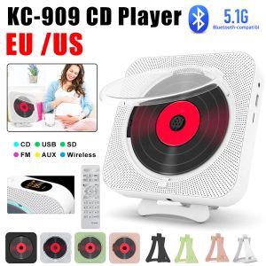 Player draagbare CD -speler Bluetooth -luidspreker Stereo 3.5mm CD -spelers LED -scherm Wall Mountable CD Muziekspeler met IR Remote Control FM