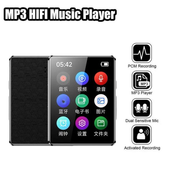 Reproductor Portable MP3 Player Bluetooth Hifi Música estéreo Player 1.8 pulgadas Pantalla táctil MP3 Estudiante Walkman Mini MP4 Video Reproducción