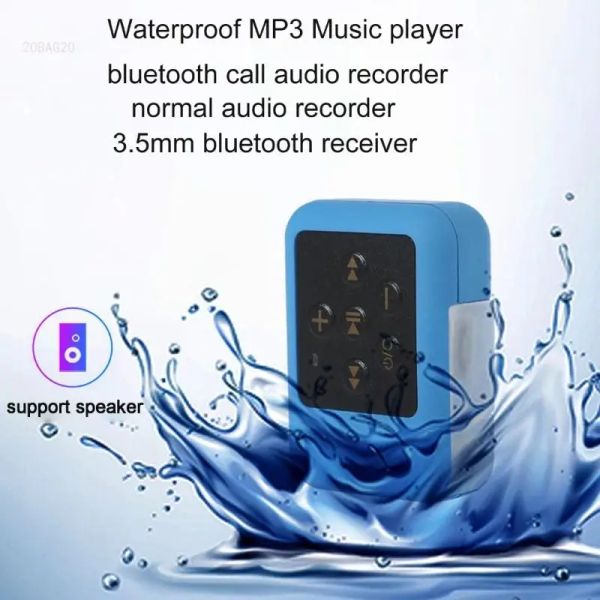 Lecteur MP3 Portable étanche, petite taille, prise en charge des appels compatibles Bluetooth 16 go