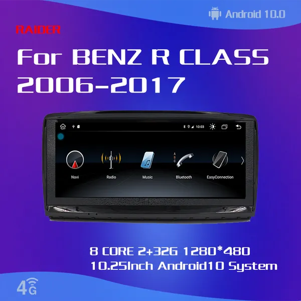 Lecteur RAIDER Android10.0 système 10.25 pouces écran tactile unité principale pour-classe R W251 2006-2023 Navigation 8 Core 2 32G Dvd de voiture