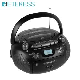 Speler Retekess TR630 CD Player Boombox Stereo Portable Radio FM AM Cassette Tape 3W Luidspreker TF USB -opname Remote Control voor Home