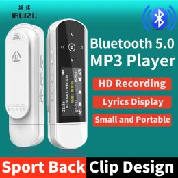 Joueur Ruizu 2024 Nouveau x69 Bluetooth MP3 lecteur USB Music Player Mini Clip Portable Sports Walkman Support FM Recorder horloge Pidomètre