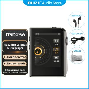 Speler RUIZU A58 HiFi-speler Mini Lossless muziek MP3-speler DSD256 Volledig formaat audiodecodering MP3-speler met EQ Equalizer EBook-klok