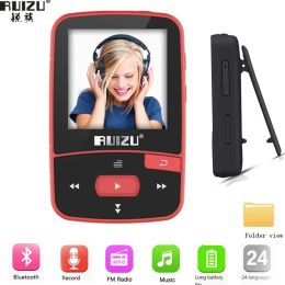 Reproductor RUIZU X50 Sport Bluetooth MP3 Player 8gb Clip Mini con pantalla Soporte FM, grabación, libro electrónico, reloj, podómetro sony mp3 walkman