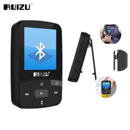 Speler RUIZU X50 Sport MP3-speler met Bluetooth 8GB Mini Clip Muziek Audiospeler Ondersteuning FM-radio Recorder EBook Klok Stappenteller Video