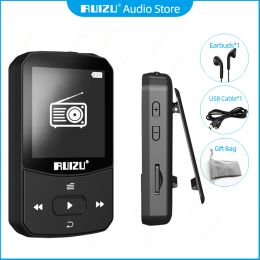 Speler Ruizu X52 Bluetooth MP3 -speler Mini Clip Hifi Music Player Ondersteuning FM Radio Ebook Voice Notom Stapometer TF -kaart Video Play