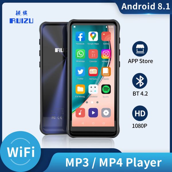 Lecteur RUIZU Z80 Android WiFi MP4 MP3 lecteur de musique avec Bluetooth écran tactile complet 16GB HiFi son baladeur Support APP téléchargement