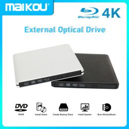 Player USB 3.0 4K Bluray External Optical Drive 3D Player BDRE Brûleur Enregistreur DVD + / RW / RAM Drives pour ordinateur Windows7 / 8/10